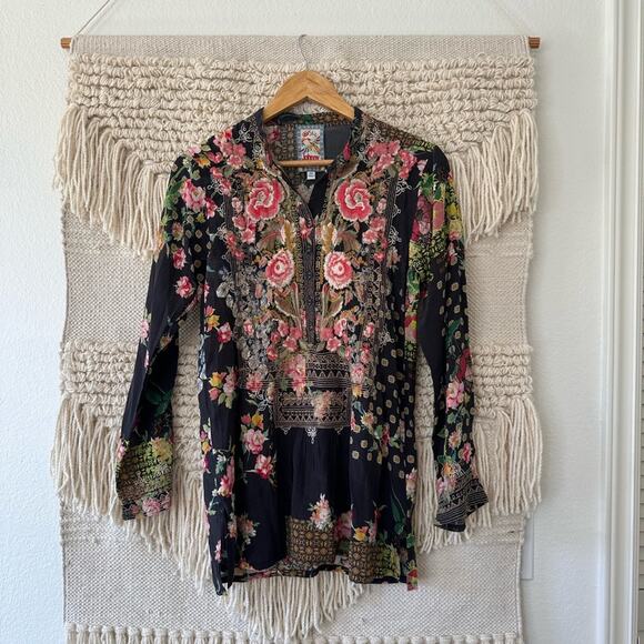 Johnny Was Nephele Silk Tunic - Picture 1 of 9